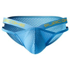 Golirsteca - Bikini de malla transpirable para hombre, con diseño de seda de hielo, para hombre, Azul, Small