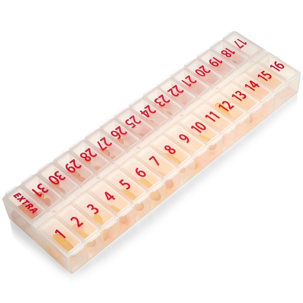MEDca Large Monthly Pill Organiser 32 Compartments 30 Days 1