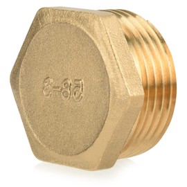 nutmanel Brass Plug, 1 Inch Male Thread, Brass Blanking Plug AG, Pipe Plug, End Plug Made of Brass for Pipe Connection