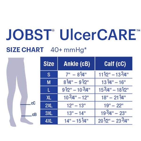 Jobst 114507 UlcerCare Non-Zippered Unisex Open Toe Knee Highs - Size- 4X-Large with 2 Liners and 1 Stocking, Color- Beige