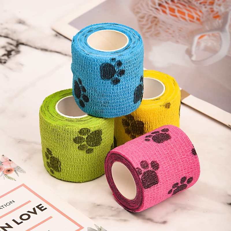 NAUZE 4 Rolls Pet Vet Wrap Pet Vet Bandage Self