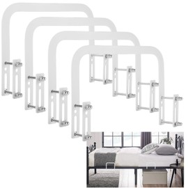 4 Pack White Mattress Slide Stopper, Non-Slip Metal Mattress Gripper Retainer Bar, Mattress Holder Gripper for Bed Frame to Prevent Sliding, Mattress Holder for Metal Bed Frame