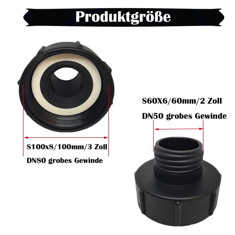 IBC Adapter S100 x 8 to S60 x 6 Coarse