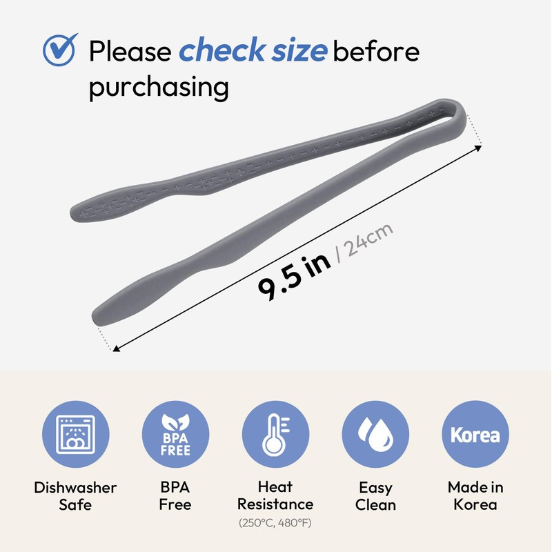 carrotez Silicone Tongs for cooking, Anti-Slip,Non-Scratch kitchen tongs 9.5 Inch