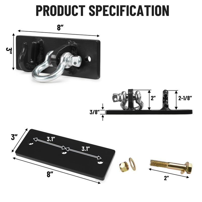 ONECHOI Tractor Bucket Hooks, Bolt On Clevis Mount with 1/2”