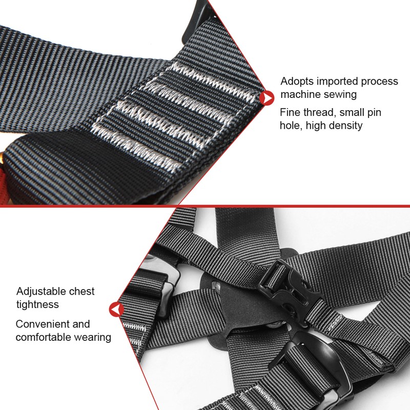 Black Red Polyester Children Full Body Climbing Harness Outdoor Protection