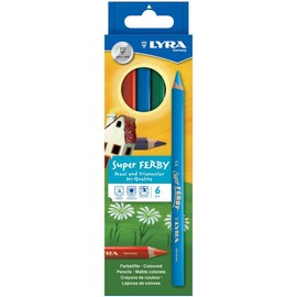 Lyra Super Ferby Colouring Pencils in Cardboard Packaging 6 Assorted Colours 4084900451090