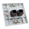 kenable Through Coupler Faceplate Cat6 2 Port RJ45 Socket Network