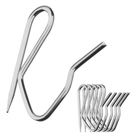 Pack of 100 Curtain Hooks Metal Pins-On Curtain Hooks for Window Curtains, Door Curtains and Shower Curtains