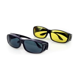 Maximex Overglasses Set of 2, Reduces Reflections, Filters Glare UV Light (UV 400 Filter), Protects Against Light and Sun, Tired Eyes, Relaxed, More Comfortable Driving, Unisex, multicoloured