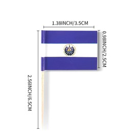 Salvador Flag Salvadoran Small Toothpick Flag Decor Mini Cupcake Toppers Cocktail Food Flags Decorations (100 pcs)
