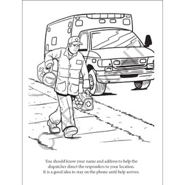 Zoco - Emergency and Learn About 911 - Educational Coloring Books (25 Bulk Pack, Without Crayons) - Police Handouts for Kids - Community Relations - Games, Puzzles, Activities for Kids