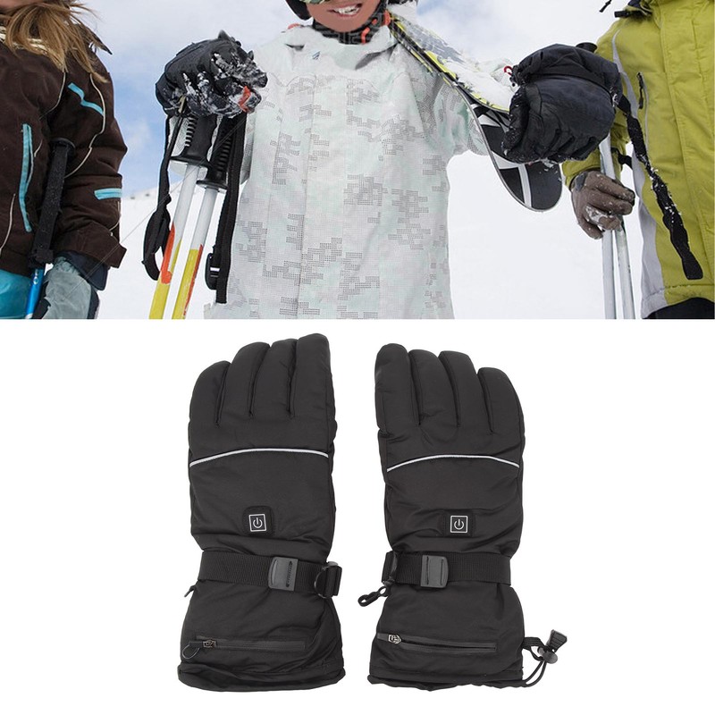 One Pair Heated Gloves 3 Level Temperature Touchscreen Anti Slip