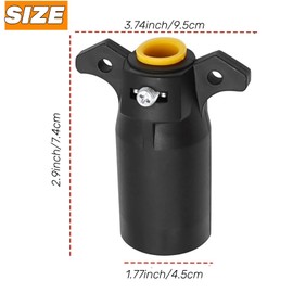 Haokixin 2Pcs 7 Pin 7 Way Trailer Light Plug, 7 Way Blade Round Trailer Connector for RV Prong Boats and Campers