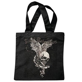 Reifen-Markt Tasche Umhängetasche VINTAGE SKULL BIKERSHIRT GOTHIC BIKE CLUB MC MOTORCYCLE CHOPPER CUSTOM MOTORRAD MOTORRADTREFFEN CLUB TREFFEN Einkaufstasche Schulbeutel Turnbeutel in Schwarz
