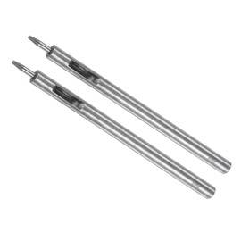 CoCud Leather Hole Punch, 1mm Button Dia. 6mm Shank, Steel Round Punch Snap Rivet Setter - (Applications: for Leathercraft DIY Clothing Fabric), 2-Pieces