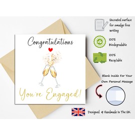 Printperfect - Engagement Cards "Congratulations Your're Engaged" Engagement Cards For Friends Engagement Card For Special Couple
