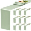 YMHPRIDE 10 Pack Sage Green Table Runner Satin Table Runner,