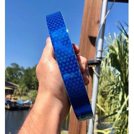 V98 Blue Reflective Tape Reflexite Orafol Prismatic Safety Tape 1", 2", 4", 6" (1" Inch, 30' Feet)