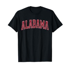 STATE OF ALABAMA VARSITY STYLE TEXT BAMA PRIDE STATE FLAG T-Shirt