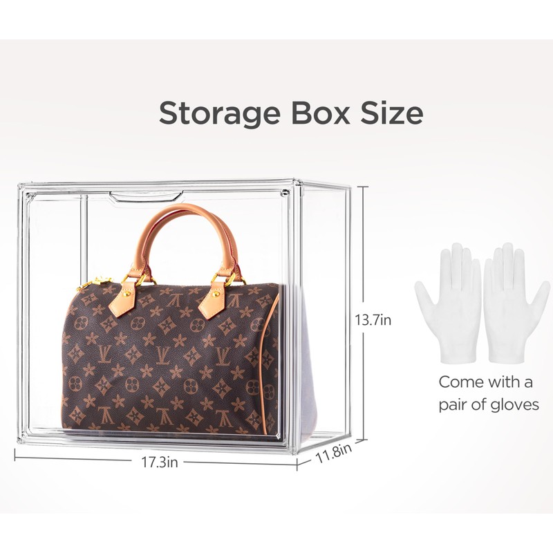 HBlife 3 Pack Purse Storage Organizer for Closet, X-Large Clear