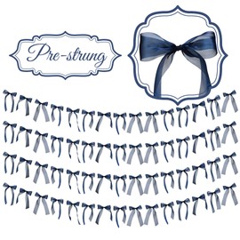 4pcs Blue Bow Garland for Something Blue Bridal Shower Wedding Bachelorette Birthday Baby Shower 4th of July Patriotic Party Decorations Backdrop Mantel Fireplace Wall Accents