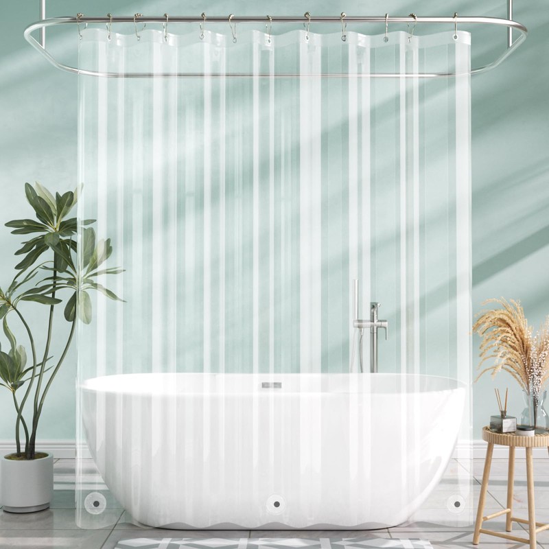 AmazerBath AmazerBath Shower Curtain Liner, 72x72 Clear Shower Curtain Liner,