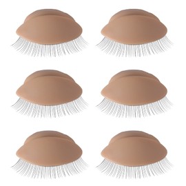 Pretty memory 3 Pairs Eyelids for Lash Practice Replacement Eyelids for Lash Mannequin Head Silicone Rubber Practice Eyelids for Eyelash Extensions Makeup Practice