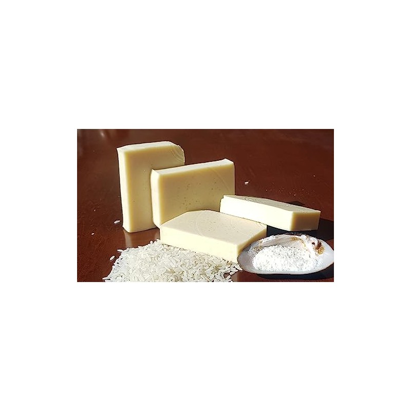 KIT 4 JABON ARTESANAL ARROZ Y CONCHA NACAR EN BARRA