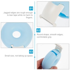 Beaupretty Tape Dispenser Donut Tape Dispensers Cutter Holder: Donut Shaped Tape Dispensers Donut Invisible Tape Cutter Tape Organizer Portable Roll Tape Holder for Office or Blue Masking Tape
