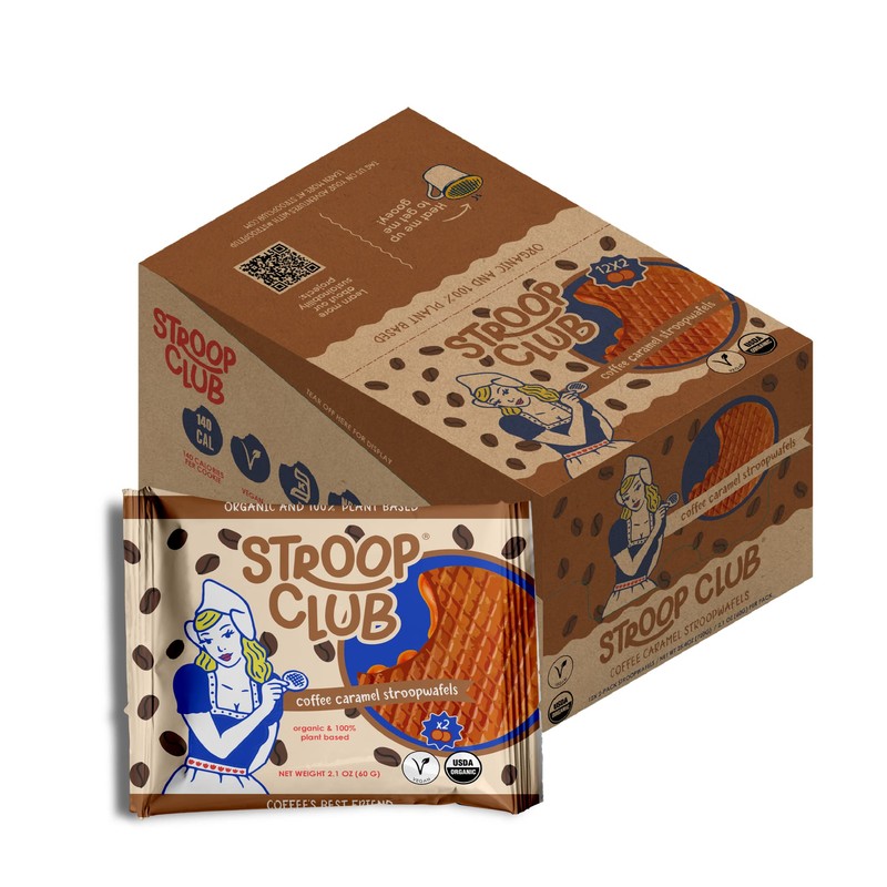 Stroop Club Coffee Infused Organic Stroopwafel Caramel Treats | Vegan,
