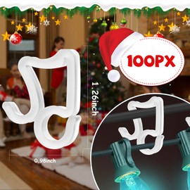 Konictom Christmas Light Hooks for Outside,100 Pcs Plastic Gutter Hooks Outdoor Christmas Light Shingle Clips,Weatherproof Holiday Light Clips,Christmas Light Hangers for Outside String Lights