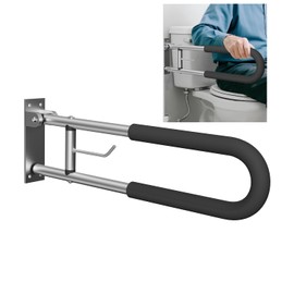 BotaBay Foldable Toilet Safety Grab Bar, Aluminum Alloy Wall Mounted Handicap Support Rail for Elderly, Disabled, or Recovery Use, Bathroom Handicap Bars for Toilet or Shower