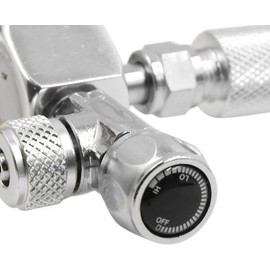 CENPEK Silver Metal 2 Way Splitter Control Valve Aquarium Plant CO2 Tank