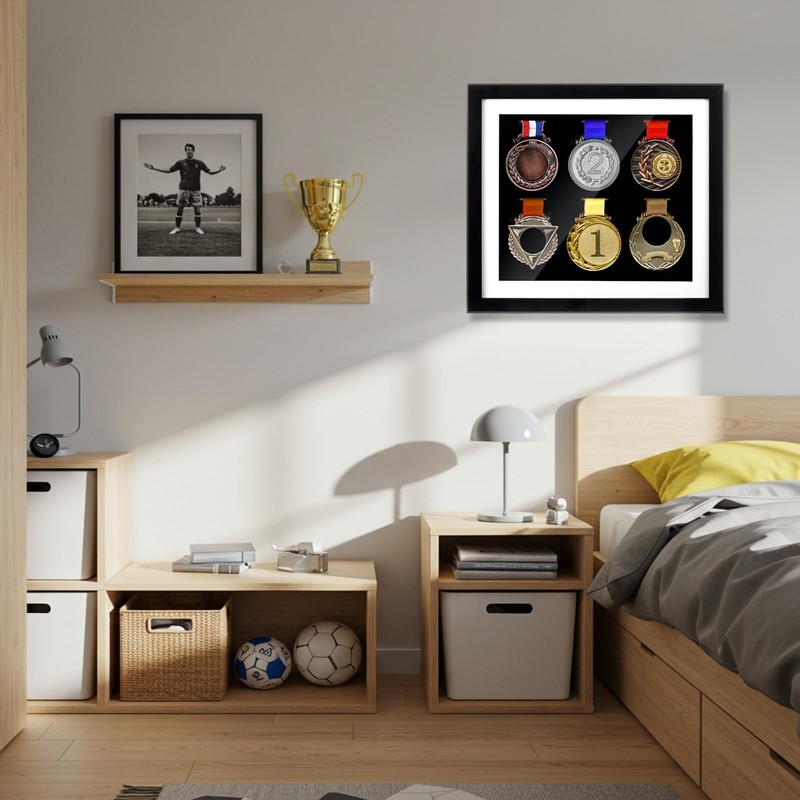 Silipull 6 Medals Display Case 13 x 11.81 Inch Medal