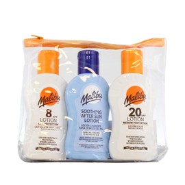 Malibu Sun Travel Essentials with SPF 30 & 50 and After-sun, 3 x 100ml