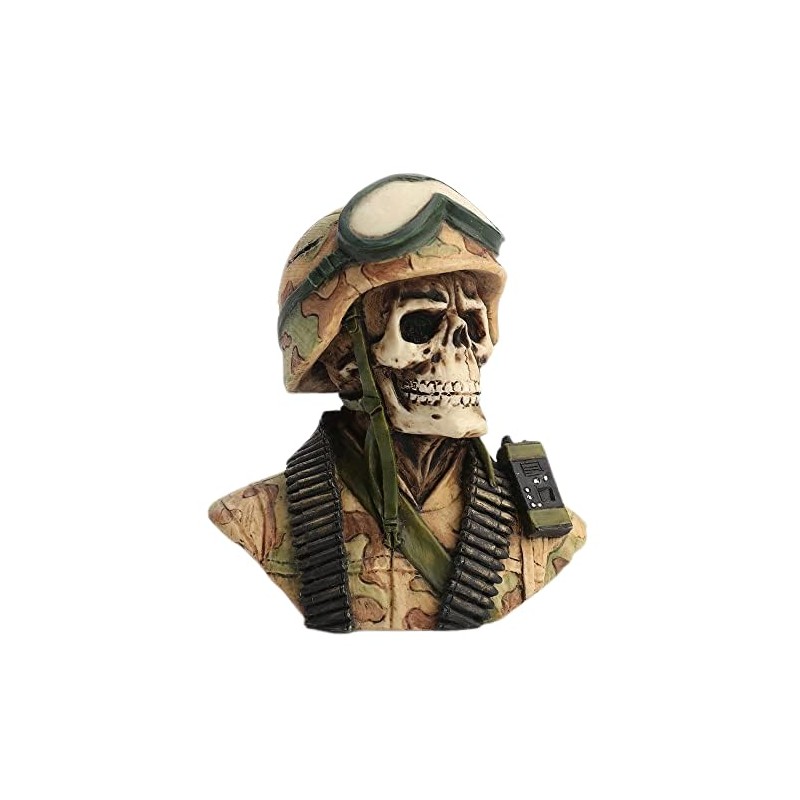 Veronese Design 2 3/4 Inch Military Skeleton Half Bust Miniature
