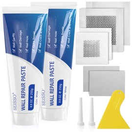 Wall Repair Paste Kit, 2x250g Wall Mending Agent with Wall Repair Patch*4 and Scraper, Spackle Drywall Repair Kit for Hole Filler, Effective Repair of Scratches, Holes, Cracks and Wall Graffiti