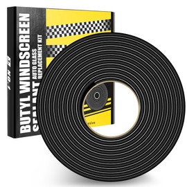 Butyl Rubber Tape Headlight Glue Sealant Rope 14.8Ft Diameter 8mm Butyl Putty Foam Strip Butyl Rubber Caulk Sealer for Automotive (Car RV Truck Marine) Window Door Windshield Sealing - Black, 1 Roll