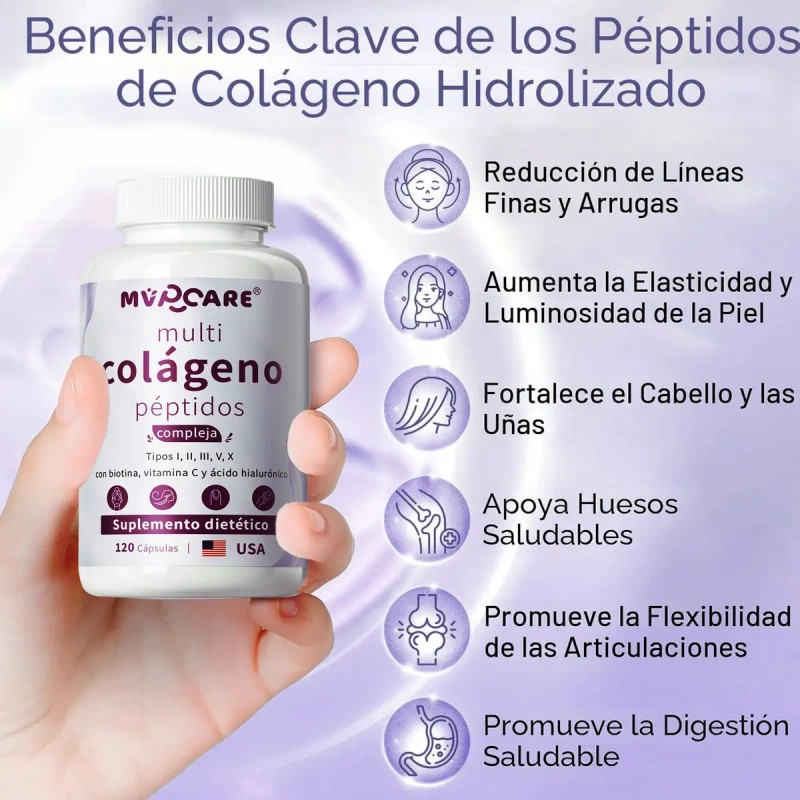 Colageno Hidrolizado Acido Hialuronico 120 Cápsulas Sabor