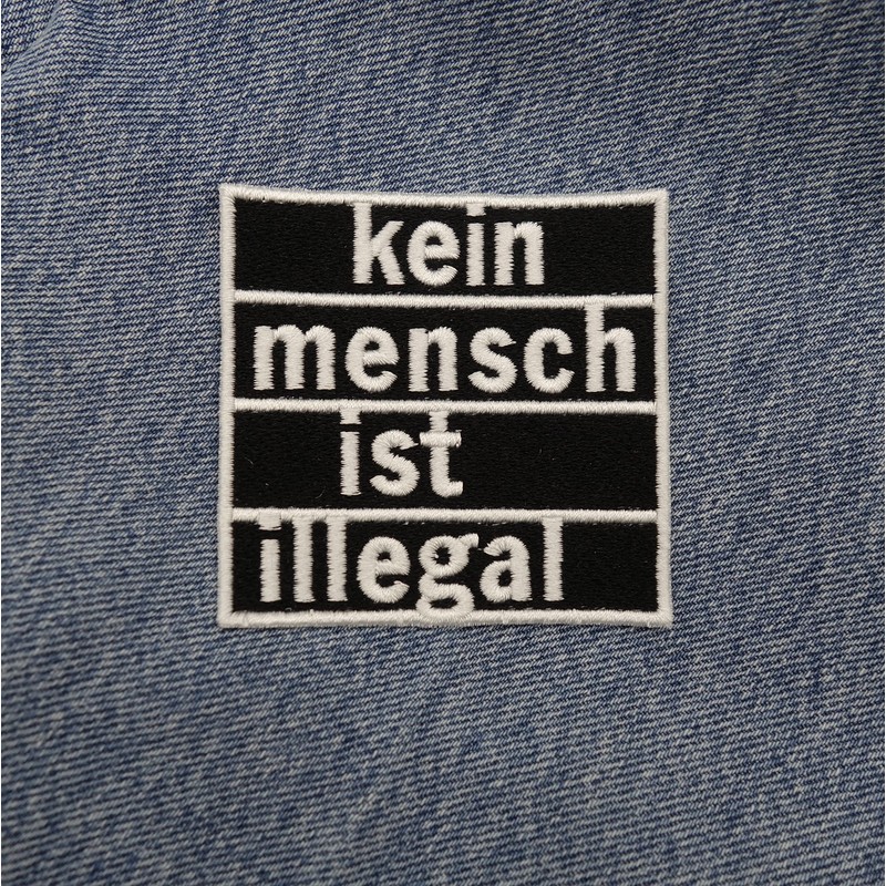 Finally Home Iron-On Patch "Kein Mensch ist illegal" [German Language]