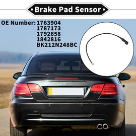 VekAuto 1pc Brake Pad Wear Sensor for FORD TRANSIT 2012-2015 TPU Rubber Black Rear Disc Break Pad Wear Indicator Sensor