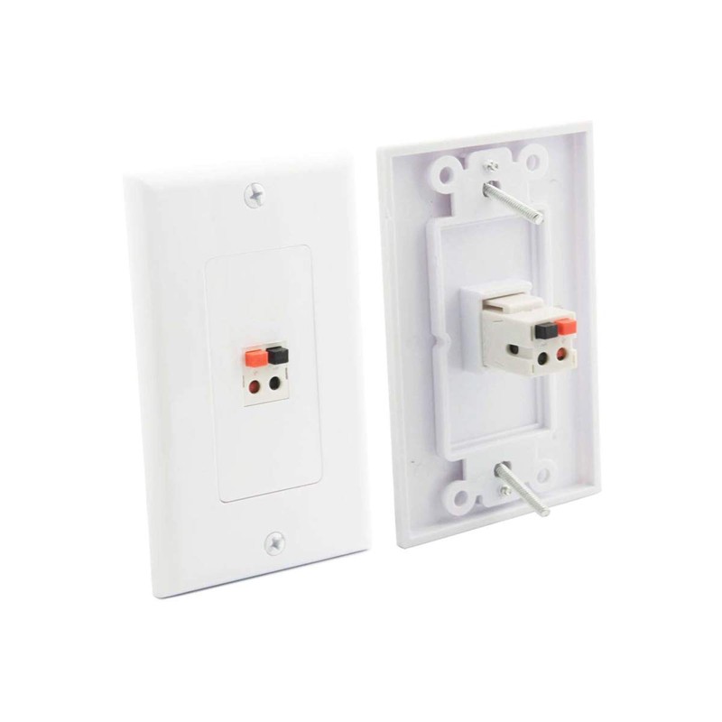 diyTech Premium Speaker Wall Plate - Spring Loaded Speaker Wire