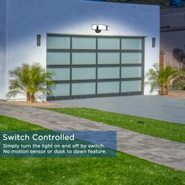 AWSENS 40W Flood Lights Outdoor, 3800LM LED Security Light Fixture, Exterior LED Flood Lights with 3 Adjustable Heads, 5000K, ETL Water Resistant for Garage, Yard, Porch, Wall/Eave Mount (Bronze)