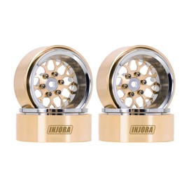 INJORA ModuWheel 1.3 Inch Negative Offset Brass & Aluminium Beadlock Wheels for 1/18 1/24 RC Upgrade