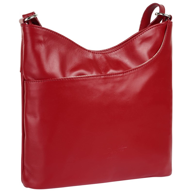Samantha Look Women's Genuine Leather Shoulder Bag, Classic Shoulder Bag,