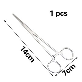 1 artery clamp, tick removal, hemostatic tweezers in straight design for pets, stainless steel tweezers, dog cat pet scissors, ear hair clip, fishing scissors tool
