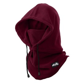 Hebenie Balaclavas for Men - Snood Ski Mask Thermal Fleece Warm Windproof Neck Warmer Bally Face Cover Hood Snoods Hats for Mens Winter Outdoor Sports Ski Motocycle WineRed