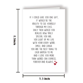 Romantic Love Card for Him Her, Sweet Valentine's Day Card for GF BF, Special Anniversary Greeting Card