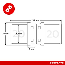 BOOPARTS – Pack of 10 – Press Fitting 20-20 – TH Contour – Equal Coupling – for Multilayer Composite Pipe 20